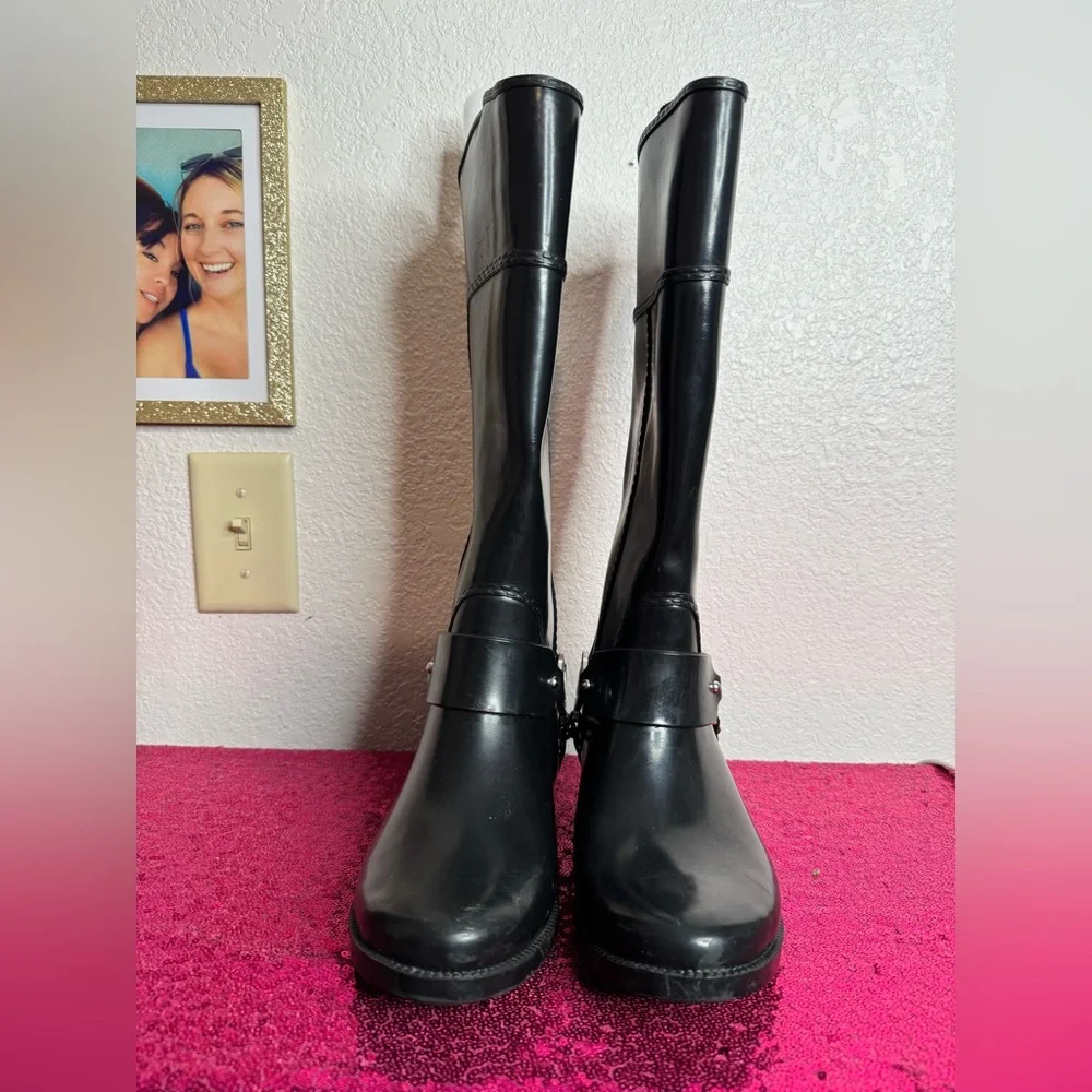 MICHAEL KORS 🖤 Women’s Rubber Knee-high Rain Boots (Size 7) - Picture 5 of 16